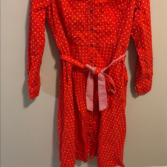 Boden Posy Shirt Dress Red and White Polka Dot size 10L - Picture 4 of 9
